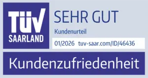Siegel TüV Saarland 2026 Kundenurteil Sehr Gut